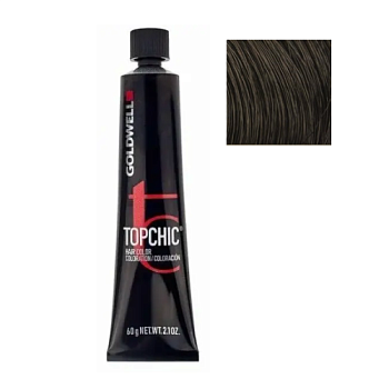 Стойкая профессиональная краска для волос - Goldwell Topchic Hair Color Coloration 6N (Темно-русый)
